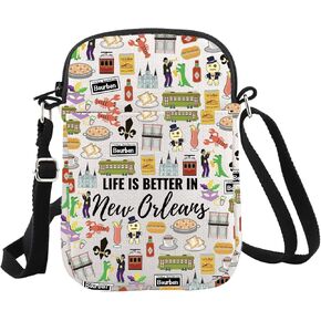 WCGXKO New Orleans Gift Life Is Better In New Orleans Crossbody Bag New Orleans Souvenirs Travel Gift