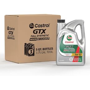 كاسترول GTX الكامل الاصطناعية عالية الأميال 5W-30 زيت المحرك ، 5 كوارت ، حزمة 3
