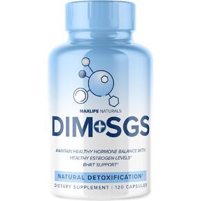 DIM SGS + مع دعم التخلص من السموم - دعم انقطاع الطمث باهتة للنساء - خافت مع Glucosinolate SGS - محسّن مع Biaperine - 120 كبسولة ، العرض لمدة شهرين