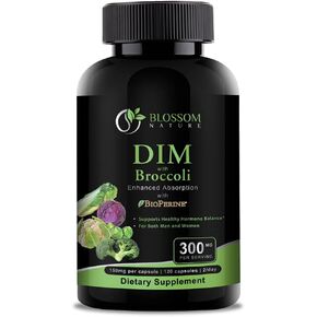 مكملات قاتمة 300 ملغ مع البروكلي 200mg Bioperine 10mg هرمون وتوازن الاستروجين للنساء والرجال ، والراحة انقطاع الطمث ، ودعم PCOS و PMS ، وعلاج حب الشباب الهرموني -20 كبسولات ، دييندوليلا ميثان 150 ملجم للفرد الواحد