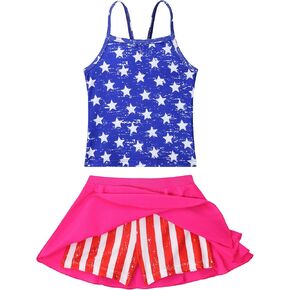 Girls Swimsuit Two Pieces Bathing Suit Multicolor Sleeveless Rash Guard Sets for Kids Child