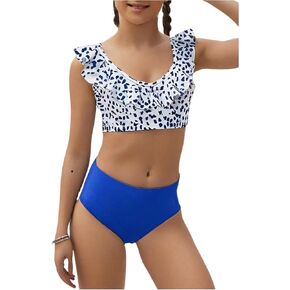 بدلة الاستحمام في Soly Hux Girl Allover Print Trime Trim Bikini وضعت ملابس من قطعتين