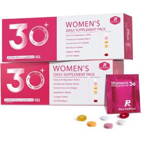 Multivitamin for Women with Vitamin A,B,C,D3,E,K2,Biotin, Collagen,Krill Oil,Cranberries Supports Energy,Wellness,Beauty and Immune - Vitamin Packs for Women Health 30 Packs