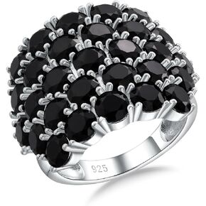 Ring Complete Gemstone Ring 925 Sterling Silver Chunky Rings للنساء الرجال ، تقسيم شانك Moissanite Birthstone حلقة ، حلقات كوكتيل كبيرة ، حجم من 6 إلى 10