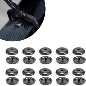 10 PCS Car Seat Belt Stopper Set, Positioning Fixed Button to Avoid Seat Belt Clip from Slipping, Buckle System Press Installation Safety Belt Bayonet, Universal for Car Accessory (Black)