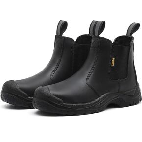 Drka Men Men's Chelsea Steel Toe Boots-أحذية أمان مقاومة للانزلاق ومقاومة للانزلاق ومضادة للانزلاق للبناء والعمل في الهواء الطلق