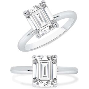 1 to 5 Carat Fancy Shape Moissanite Solitaire Engagement Ring for Women in 14k White Gold (D-F, VS1-VS2, cttw DEW) Anniversary Wedding Ring for Women Size 4 to 11 Made in USA in Kuwait