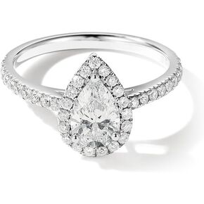 Agvana Timeless Accord Igi Certified 1 Carat Pear-Cut Bear-bust-bolding Lear For Women Anniversary Promise Leats in 14k Solid Gold (D-E Color ، vs Clarity ، 1.42 Ct. TW)