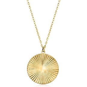 RS نقية بواسطة Ross-Simons Italian 14kt صفراء الذهب Starburst Circle Necklace