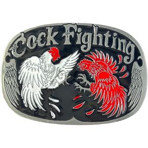 Western Belt Buckles for Men Women, Funny Cock Fighting Rodeo Cowgirl Cowboy Belt Buckle Jean's Accessory s