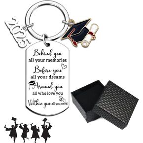 2025 Graduation Keychain Gift, Inspirational Stainless Steel Keepsake with Gift Box, Perfect College Graduation Gifts for Him/Her, Graduation Decorations 2025