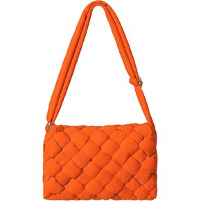 NAARIIAN Puffer Crossbody Bag for Women Lightweight Quilted Puffer Shoulder Bags with Adjustable Strap Puffy Woven Purse