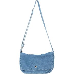 حقيبة Yunzh Denim Hobo ، نمط غير رسمي خفيف الوزن الكلاسيكي الرجعية المتسوق محفظة الكتف حقيبة مراسلة حقيبة اليد