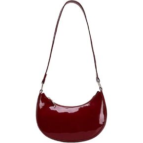 Patent Leather Evening Purse Shiny Clutch MINI Hobos Armpit Shoulder Bag