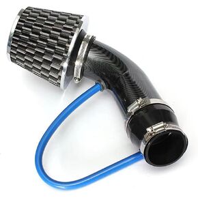 Vechkom 3 Inch 76 mm Universal Car Cool Air Intake Kit Universal Car Cool Air Intake Pipe Aluminium Automotive Filter Induction Flow Hose Pipe Kit for Motorcycle Scooter ATV Moped (Black)