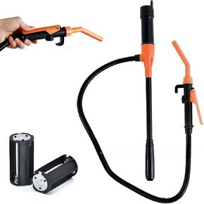 Portable Battery Fuel transfer pump, 2025 New portable Fuel transfer pump Battery operated gasoline siphon pump, portable battery gasoline transfer pump for gas fuel diesel water transfer（ orange）