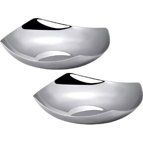 Silver Bowl – Premium 18/10 Stainless Steel Fruit Bowl for Kitchen Counter, Dining Table - Stylish Candy Dish & Key Storage Solution, key holder bowl,Silver Decorative Bowl,Set of 2