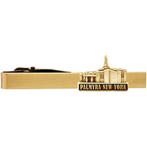LDS Palmyra New York Temple Gold Steel Tie Bar - Tie Clip - Higbooth Gift ، LDS Missionary ، Tie Clip