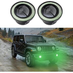2pcs Angel Eye Halo Fog Lights للسيارات ، مصابيح الضباب العالمية ، 2.5 '' COB LED Super Bright High Power Fog Angel Angel With Halo ، Light Drl Drl Driving Plugs (Purple) in Kuwait