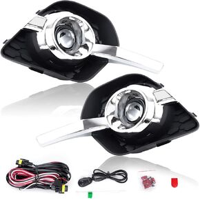Equinox Fog Lights 2010 2012-2016 - RP Remarkable Power, for 2011 2012 2013 2014 2015 2016 Driving Bumper Light Assembly with Wiring Harness& Switch Clear Lens FL7078