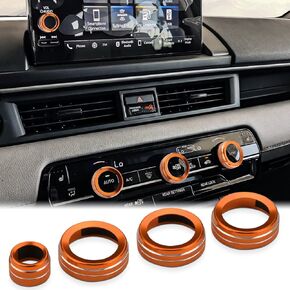 Auovo A/C Control Volume Knob Tune Knob Covers Compatible with Honda Pilot 2023 2024 Accessories Center Console Switch Knob Button Cover Trim Car Interior Trim Decorations(Orange)