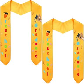 2 Pieces Yellow Preschool Graduation Stole 2025 Kids Graduation Sash Grad Classroom Party Favors Class of 2025 Graduate Gift