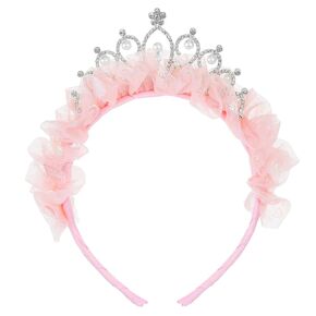Lusofie Cute Crown Headband, Princess Tiara Headband, Glitter Toddler headband Princess Crown Birthday Headdress for Birthday Party Fairy Costume Hair Accessories (Pink)