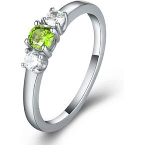 Birthstone Rings Cubic Zirconia Stainless Steel Birth Month Jewelry for Women Kids