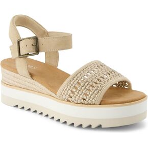 TOMS Women's Diana Metallic Platform Wedge Espadrille Sandal