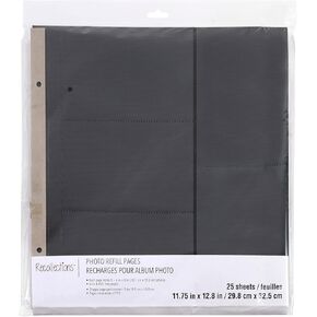 20 ورقة 12 "× 13" ألبوم ألبوم أسود صفحات إعادة ملء من التذكر - تعبئة صفحة دفتر الذاكرة - 1 حزمة