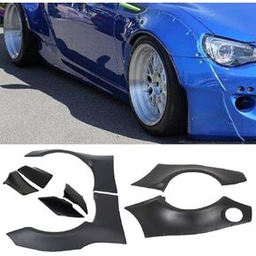 ECOTRIC Fender Flare Cover Guards Compatible with 2013-2016 Scion FRS & 2013-2020 Subaru BRZ & 2017-2020 Toyota 86 GR Style Wheel Cover Protector ABS Plastic Painted Black - 8PCS Front Rear Left Right