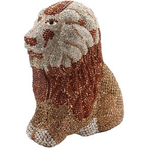 Women's Mini Lion Evening Clutch Bags Rhinestone Purse Wedding Party Prom Crystal Handbags