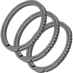 حلقات مفتاح Mohern Titanium ، 3 عبوات شديدة التحمل ، حلقة مفتاح كبيرة لعلامة الكلاب ، دفع جانبي إطلاق سريع ، حلقة مفتاح مستدير متين