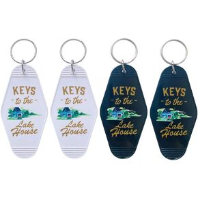 4pcs Keys To The Lake House Keychain Bulk, Funny Key Chain, Lake Accessories, New Home Gifts