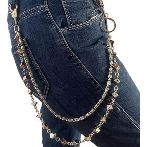 PINKPIN Wallet Pants Keychain with Dice for Jeans, Wallets, and Belts, Punk Rock and Casual Streetwear Clothing Accessories Layered Chain for Men Women