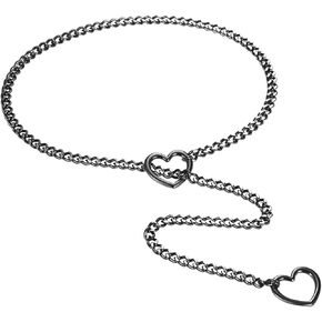 قلادة سلسلة قلادة للنساء: الفولاذ المقاوم للصدأ بانك القلب O-Ring Charm قابلة للتعديل y-necklace سلسلة كوبية المجوهرات عيد الحب عيد الهالوين