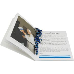 Saint Teresa of Calcutta Novena | Includes Prayer Booklet and Rosary | Beautiful Sapphire-Blue Beads and Silver-Tone Chain and Crucifix | Great Catholic Gift | Made in Italy