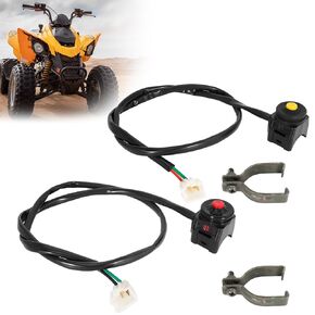2sets Universal Mini Bike Kill Switch Ebike Stop Switch Switch Proticike Horn Button Button Button Off Switch Mount على مقود 22 مم 7/8 "لثوبان الدراجات النارية UTV ATV