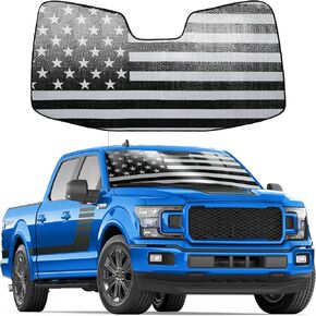 Windshield Sun Shade Flag American Flag متوافق مع 2015-2020 Ford F-150 ، 2017-2020 Ford F-25