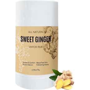 Sweet Ginger Vapor Rub Stick – All-Natural Herbal Balm with Ginger & Peppermint, Plant-Based Formula, Easy-to-Use Stick Design (1)