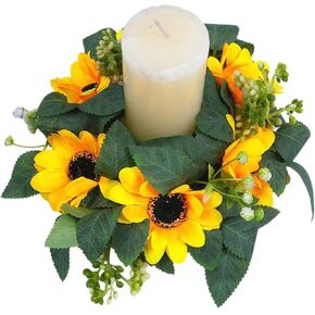 شمعة عباد الشمس حلقة صغيرة الصيف الزهور الحامل الاصطناعي عمود زهرة 10 "لجدول مركزية المنزل جارلاند مزرعة الزفاف الزفاف ديكور الحزب