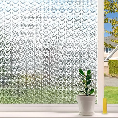 Window Privacy Film Frosted Privacy Window Film 3D Diamonds Glass Film Opaque Window Film for Glass Non Adhesive Removable Window Sticker for Bathroom Living Room (Cloud Shape, 23.6inx78.7in) in Saudi Arabia