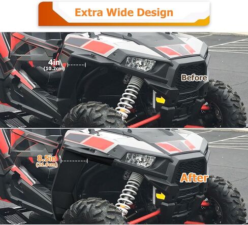 WeiSen Front Wider Fender Flares, Full Coverage Mud Guard Extensions No Drill Compatible with Polaris RZR XP 1000/Turbo/S 1000/900/900 S 2 or 4 Seater 2014-2024#2881985 in Saudi Arabia