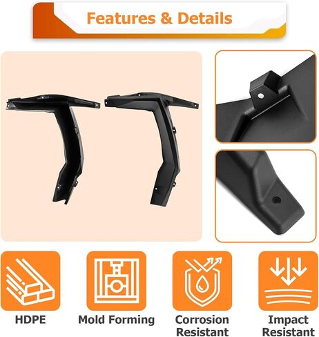 WeiSen Front Wider Fender Flares, Full Coverage Mud Guard Extensions No Drill Compatible with Polaris RZR XP 1000/Turbo/S 1000/900/900 S 2 or 4 Seater 2014-2024#2881985 in Saudi Arabia