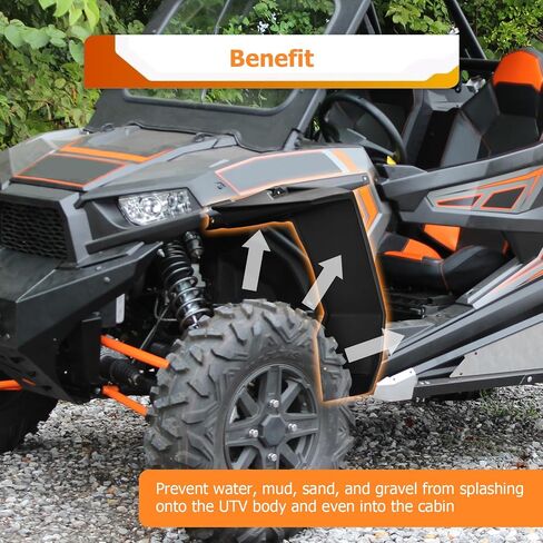 WeiSen Front Wider Fender Flares, Full Coverage Mud Guard Extensions No Drill Compatible with Polaris RZR XP 1000/Turbo/S 1000/900/900 S 2 or 4 Seater 2014-2024#2881985 in Saudi Arabia