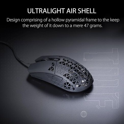 ASUS TUF M4 Wireless Gaming Mouse with Dual Wireless Modes - P306, Ambidextrous Design, 12,000 dpi Sensor, Six programmable Buttons, PBT top Cover Guard, Black Color in Saudi Arabia