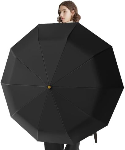 Harssidanzar Automatic Opening and Closing Curved Handle Umbrella Outdoor Walking Windproof Umbrella SU403US in Saudi Arabia