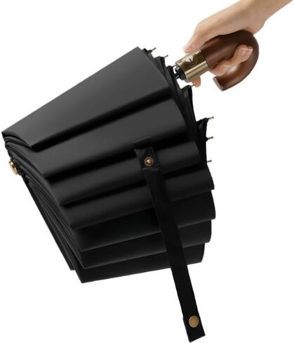 Harssidanzar Automatic Opening and Closing Curved Handle Umbrella Outdoor Walking Windproof Umbrella SU403US in Saudi Arabia