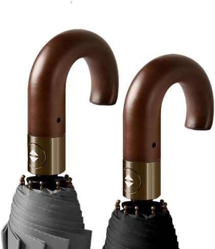 Harssidanzar Automatic Opening and Closing Curved Handle Umbrella Outdoor Walking Windproof Umbrella SU403US in Saudi Arabia