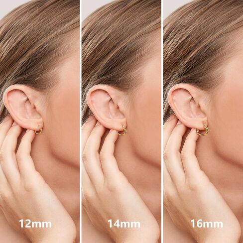 925 sterling الفضة الفضية 3 أزواج أقراط القلب المحددة للنساء 14 كيلو متر مطلي بالذهب ، والقلوب البسيطة على شكل قلوب صغيرة كبيرة من الفضة كبيرة hoop in Kuwait